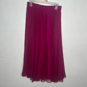 R. Design Studio Fuschia Pink Chiffon mid skirt Vintage Medium